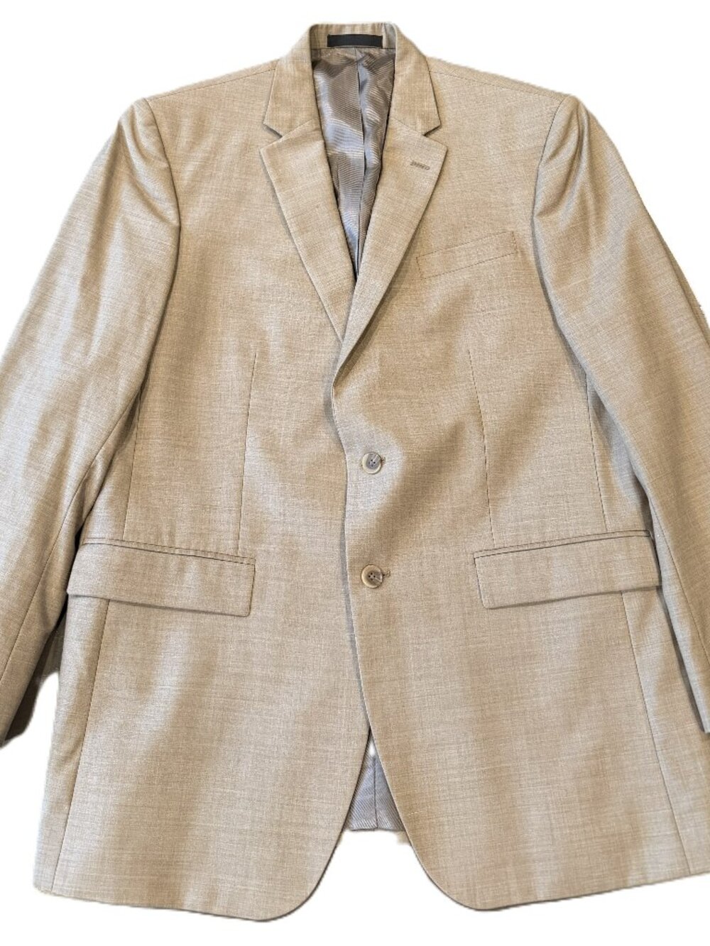 Kenneth Cole Men’s Tan 2 Button 100% Wool Blazer Jacket Size 42R